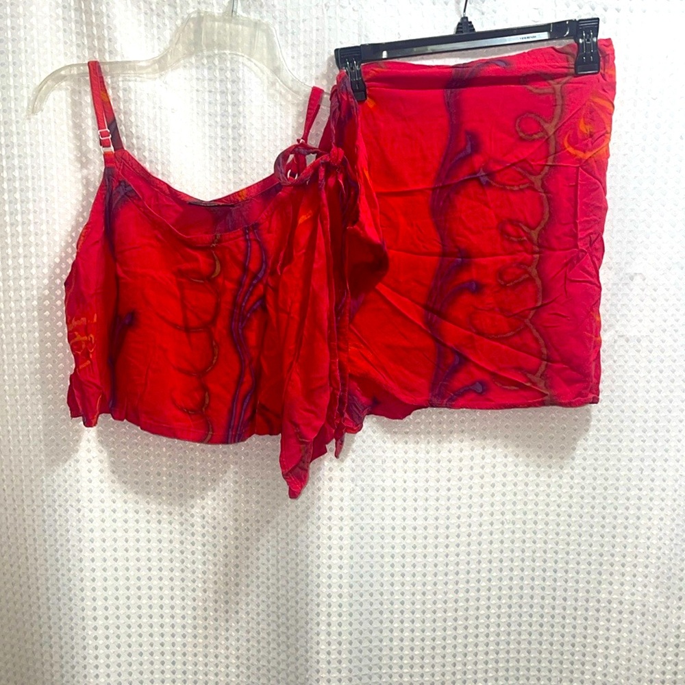 ULUWATU OS Bali Island Red WRAP Crop Top Outfit